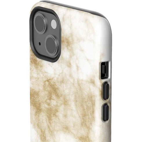 Gold and White Marble iPhone 15 Impact Case